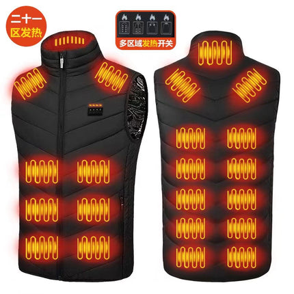 Winter New Cross-Border Heated Vest with Stand Collar, Heated Men's Vest, USB Smart Electric Heating Vest for Men