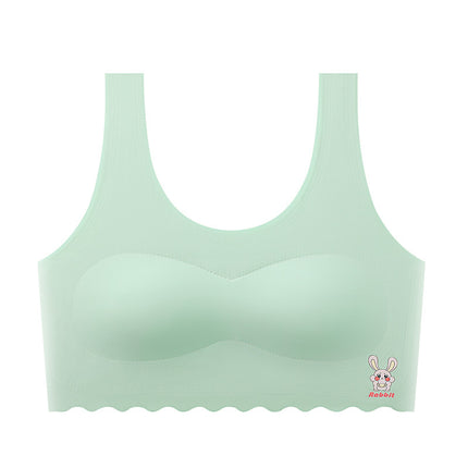 Cute Cartoon Traceless Junior High School Students Developmental Girls' Underwear Breathable Girls' Beautiful Back Anti-bump Girls' Bra