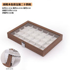 Walnut white leather 24-grid box