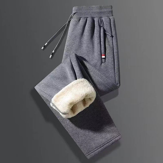 Winter fleece-lined Thickened Casual Sports Pants Men's Loose Korean-style Trendy All-match Lamb Fleece Casual Long Pants