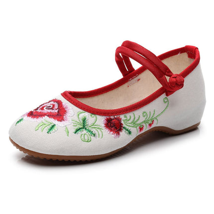 2020 New Old Beijing Cloth Shoes Ethnic Style Embroidered Shoes Wedding Shoes Inner Heightening Wedge Women's Shoes Single Shoes