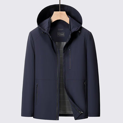 Men's Jacket Milk Silk Jacket Youth Business Casual Removable Hat Jacket Men's 2025 Spring New