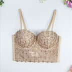 Dark gold suspender bra / S