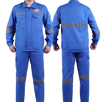 Middle-Aged Sinopec Workwear Welder Workshop Cotton Suit Men's Electric Welding Anti-Scalding Wear-Resistant Labor Protection Clothing Cotton Men's Long-Sleeve Clothing