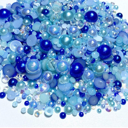 Nail Art Ab Colorful Flats Bottom Diamond Semi-Circle Pearl Mixed Color Set DIY Material Mobile Phone Shoes Clothing Cup Accessories