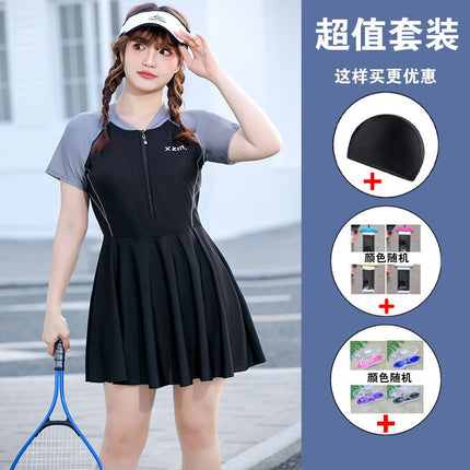 Swimsuit for Women, Plus Size, Slightly Chubby, Slimming, Covering, 100kg New One-Piece Swimsuit, Quick-Drying, Exclusive for Swimming Pools