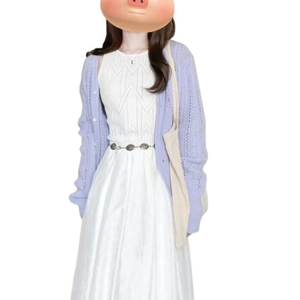 Early Autumn Wear 2025 New Women's French Sleeveless Vest White Dress Women's Design Long Skirt Suit