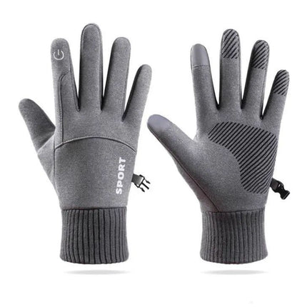 Outdoor Gloves Men's Winter Velvet Warm Touch Screen Anti-Slip Cycling Mountaineering Ski Waterproof Windproof Sports Gloves