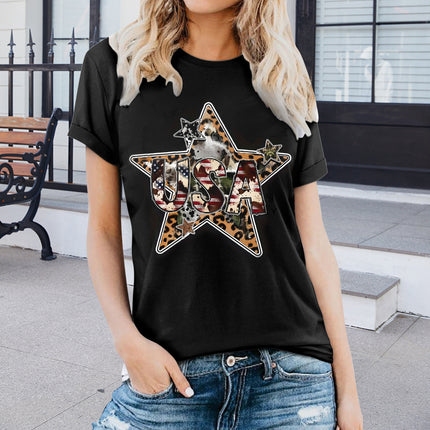 2025 Cross-Border Aliexpress Temu Fashion Casual 3D Printed Loose Pullover Women's T-Shirt Cross-Border Amazon