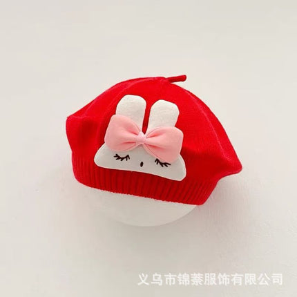 Spring and Autumn Korean Style Baby Boy and Girl Candy Color All-match Knitted Beret Children's Western Style Casual Wool Hat Paintler Hat