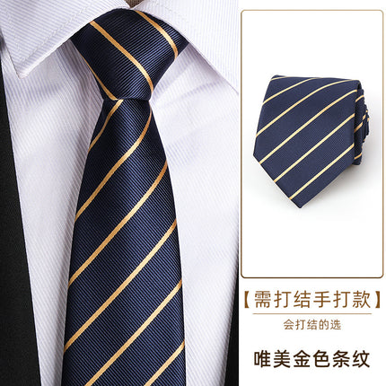 Dress Business Tie Men's and Women's Groom Wedding Black Zipper Korean Narrow No Lazy Striped Bow Tie Plaid