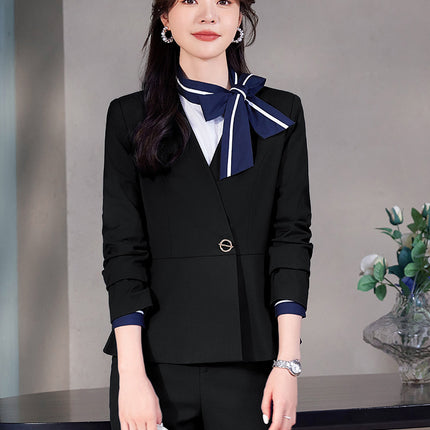 Fashion overalls suit stewardess business attire female temperament beautician front desk jewelry store sales department spring and autumn tooling