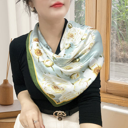 Spring and Summer 70cm Small Square Scarf Women's Autumn and Winter New Foreign Style Fashion All-match Shake Tone Same Scarf Scarf
