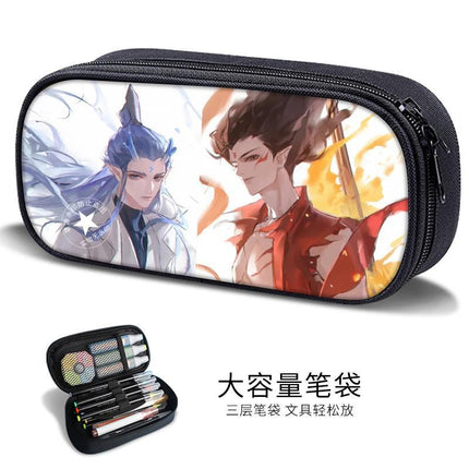 Essential Stationery for the Beginning of School: Nezha the Magic Child Sea Pen Bag for Boys, Anime Merchandise, Lotus Cake Cp Unisex Stationery Box Trend