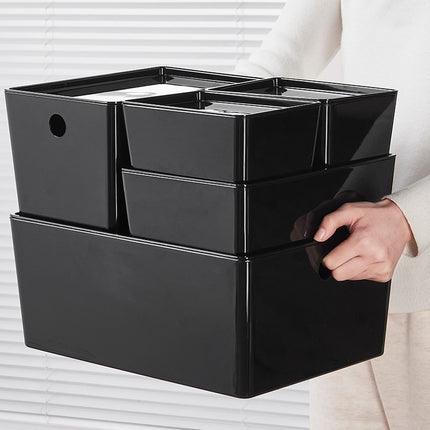 Household black PET storage box sundry basket dormitory storage kitchen multi-function basket finishing storage wholesale