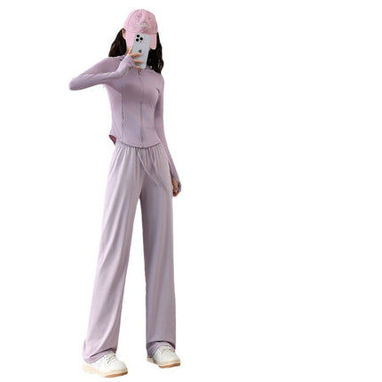 This year's popular summer sports suit women's ice silk quick-drying sunscreen casual pants slim fashion two-piece suit