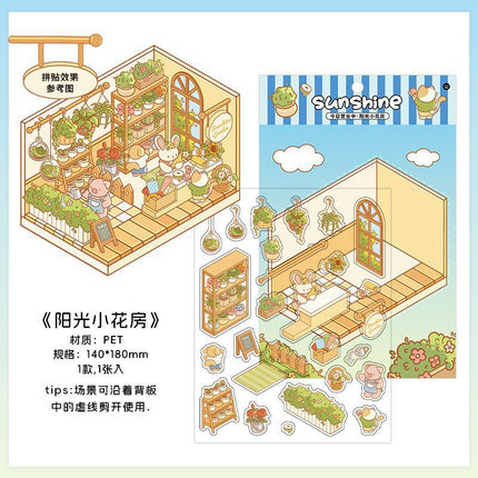 Infeel.Me Extra Large Scenery Stickers Today's Business Hours Open - Part Twelve DIY Journal Scene Stickers