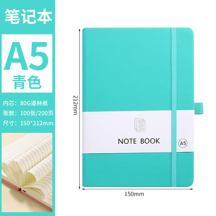 Portable Small Notebook A6A5 Wholesale Multi-Color Elastic Straps Skin-Feel Leather Notebook Imitation Leather Cross-Border Supply Ready Stock