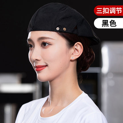 Catering work beret hot pot shop bakery coffee shop waiter breathable net cap oil smoke-proof chef cap