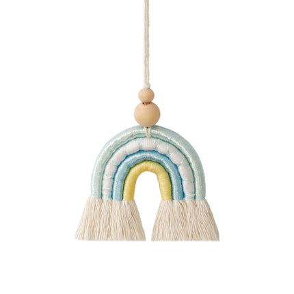 Hand-woven car pendant rainbow light creative retro cross-border foreign trade Bohemian tassel car pendant