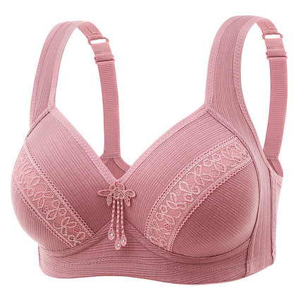 Cross-border new large size non-steel ring comfortable breathable gathered women's underwear non-magnetic thin cup smooth fat mm bra