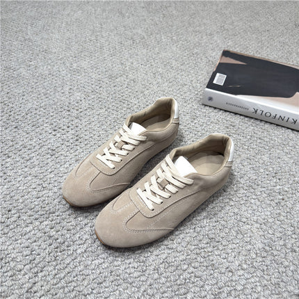 Women's Casual Flat Shoes 2025 Autumn and Winter New Classic Versatile Lace-Up Color-Blocking Sneakers Running Shoes