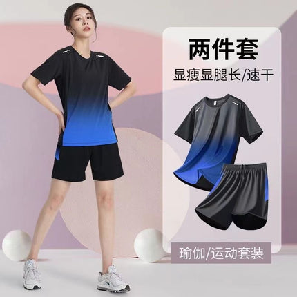 Short-sleeved T-shirt shorts men's and women's sports suit leisure thin fashion handsome youth outdoor ball clothing manufacturers direct supply
