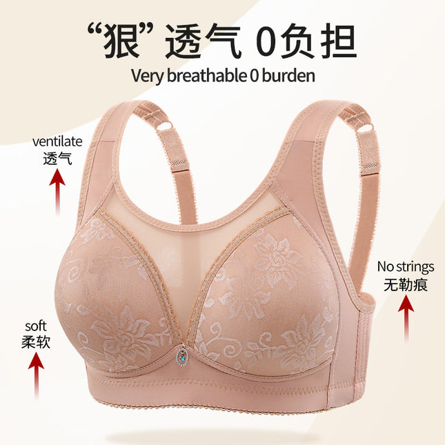 New Cross-border Underwear Women's Thin No Steel Rings Large Chest Showy Small Anti-sagging Bra Plus Size Sports Yoga Bra