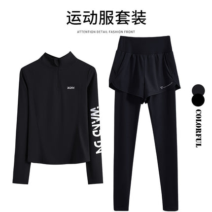 Winter zipper running top fitness new suit sports long sleeve autumn and winter quick drying yoga professional outdoor training