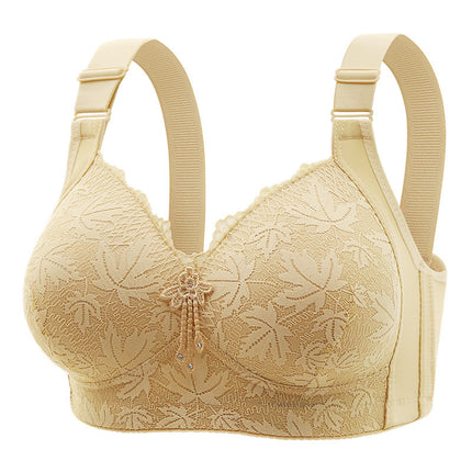 Cross-border plus size Adjustable Sexy Lace Bra Comfortable Side Gathering Bra