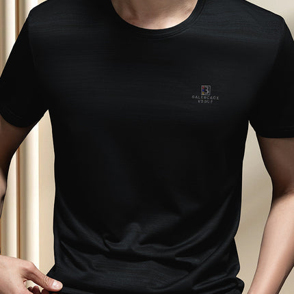 Men's Summer Short-Sleeved T-Shirt Casual Mercerized Breathable Thin Round Neck Half-Sleeved Letter Hot Diamond Top Men's H6651