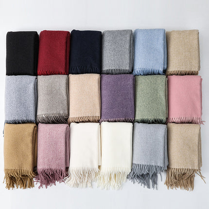 Wool Scarf Korean Style Double-Sided Scarf for Women Autumn and Winter Warm Men's Shawl Versatile Cashmere Scarf Wholesale
