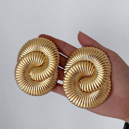Europe and the United States cross-border supply of exaggerated large earrings twisted winding knotted line earrings personality heavy metal fashion earrings