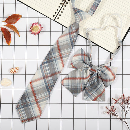 Japanese Plaid JK Tie Tie Set Women's College Style Graduation Photo Free Accessories Korean Style Bow Mariners Suit