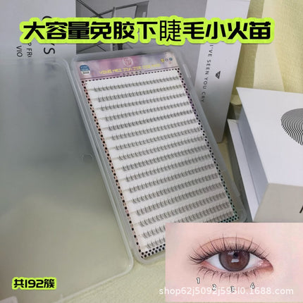 Glue-Free Self-Adhesive Transparent Stem False Eyelashes Small Flame Lower Eyelashes Simulated Sunflower No Need to Remove Eyelashes Natural Style