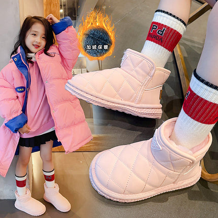 Children's Snow Boots 2025 Winter Style Boys' Fleece-Lined Thickened Short Boots Girls' Snow Cotton Toddler Baby Cotton Shoes Winter Boots