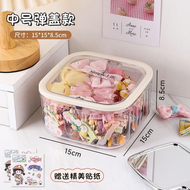 Hair Accessories Storage Box Children's Hair Clip Hair Band Storage Large Capacity Acrylic Girls' Hair Rope Rubber Band Jewelry Box