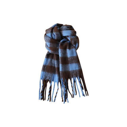 Yu Shuxin's Imitation Cashmere Scarf Women's Winter High-end 2024 Warm All-match Comfortable Scarf Hand-woven