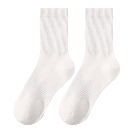 Zhuji Socks Men's Deodorant Sweat-Absorbent Cotton Sports Socks Anti-Pilling Anti-Slip Waist Mid-Calf Socks Black and White Gray Men's Socks