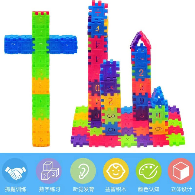 in stock Square Building Block Toy Magic Matching and Matching Boys and Children's Digital Insertion Block Plastic Toys for Hair