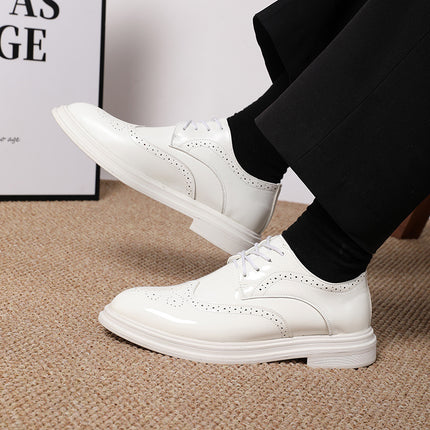 Men's Business Leather Shoes Cross-Border Foreign Trade New Brogue Carved Leather Shoes Fashionable Gentleman Trendy Groom Wedding Shoes