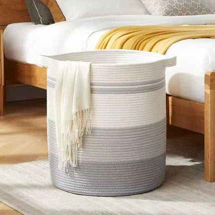 Cotton Rope Woven Laundry Basket 40x46 / Panier Linge Corde Coton Tressé