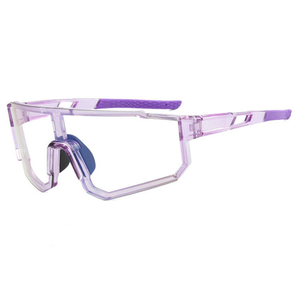 2024 New Outdoor Color-Changing Cycling Glasses for Men and Women One-Piece Large-Frame Sunglasses Bicycle Fashion Sports Sunglasses