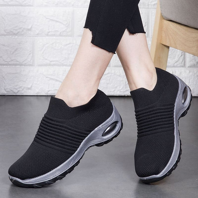Women's Shoes 2024 Spring and Autumn Fashion Casual Sports Shoes Wholesale Temu Cross-Border Dropshipping Trendy Air Cushion Socks Shoes for Women