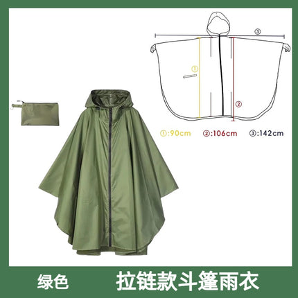 Foreign Trade Multifunctional Poncho Raincoat Unisex Poncho Outdoor Three-In-One Waterproof Raincoat Cycling Hiking Camping Style