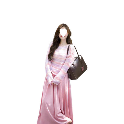 Autumn wear a set of dress women's beautiful and unique miu in miu air sweater dress two-piece suit