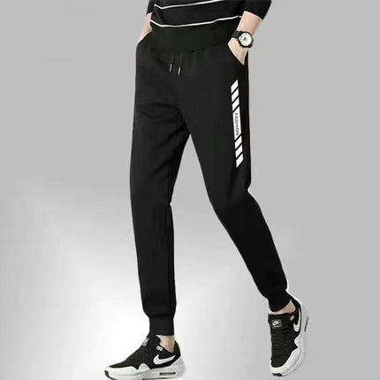 Summer Leather Rope Leggings for Men, Black Versatile Harem Pants, Fashionable Wear-Resistant Casual Pants, Breathable Thin Sports Pants