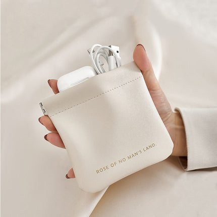 Automatic closing shrapnel storage bag cosmetic bag portable small sundry bag inner bag mouth red envelope inner storage small bag