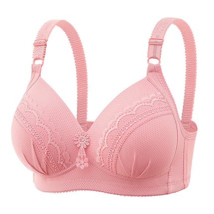 plus size Thin Non-Rings Push-up Adjustable Bra Full Cup Comfortable Breathable Sexy Lace Underwear Women's Bra