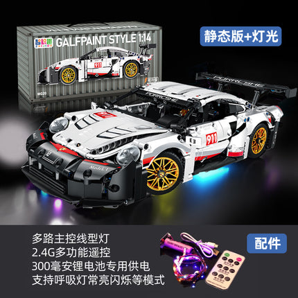 Compatible with Lego Black Gold V12 Cyberpunk Rambo Remote Control Building Blocks Sports Car Racing Children's Toys Cross-Border Wholesale